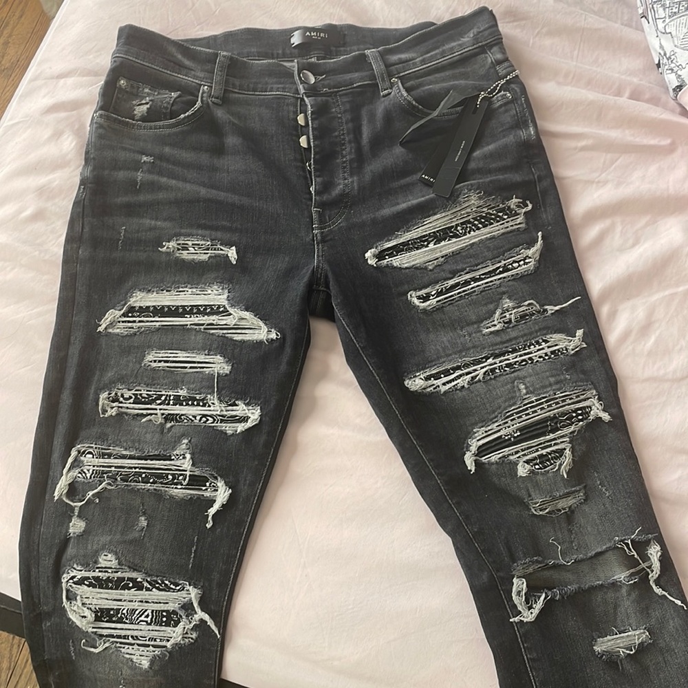Amiri Bandana Thrasher Jeans
